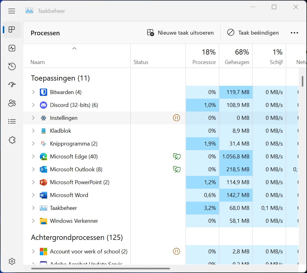 Taakbeheer heeft een nieuw uiterlijk en aangepaste indeling.