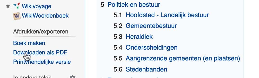 ook van een Wikipedia-pagina maak je in een handomdraai een soort van reisgidsen