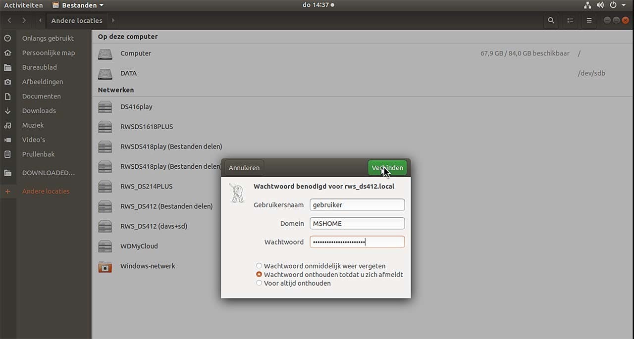 Vul de gebruikersgegevens van je NAS in om in te loggen