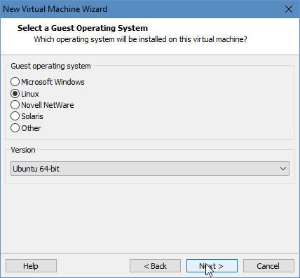 Kies hier voor de correcte versie van je te in VMWare te installeren OS