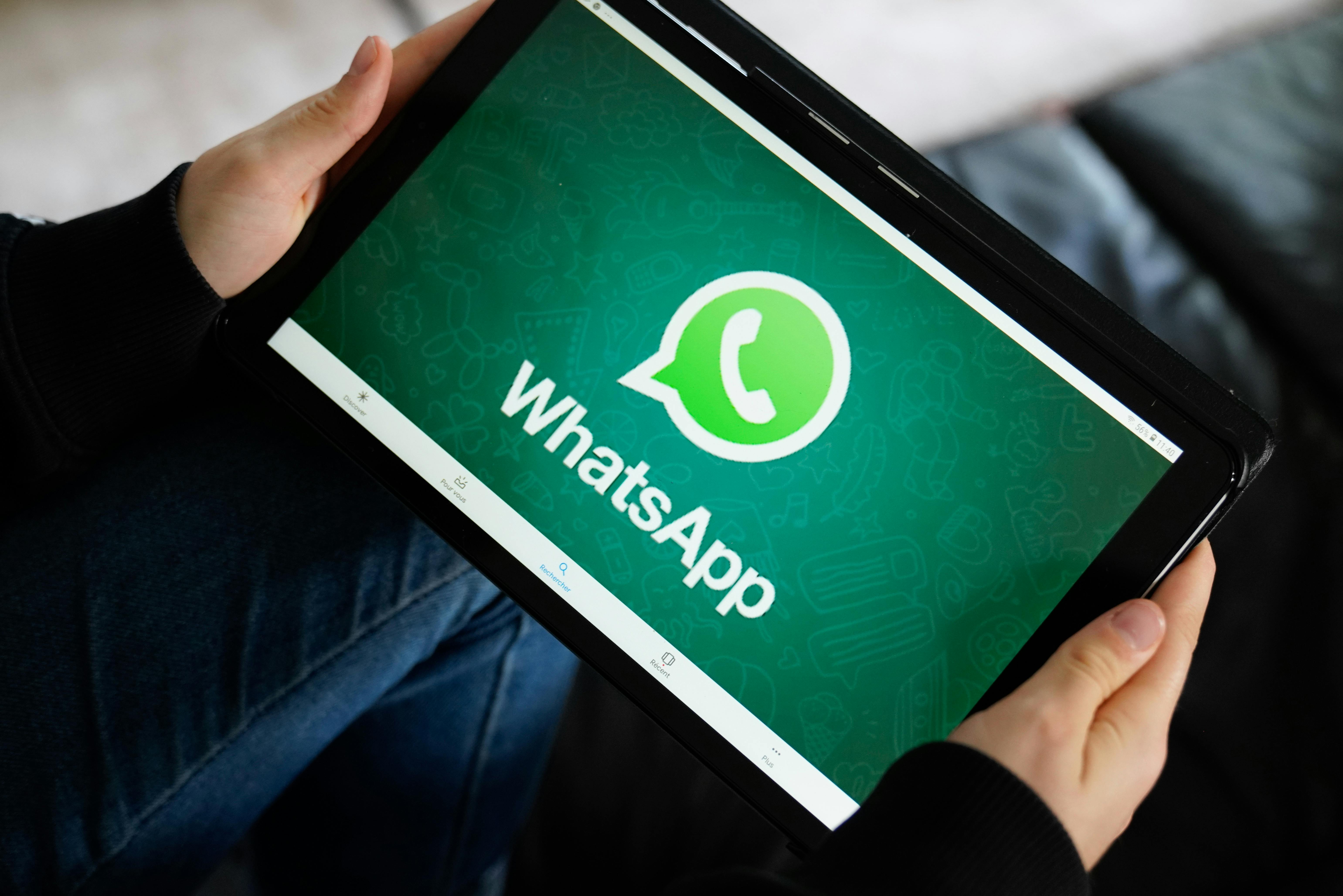 WhatsApp op een tablet
