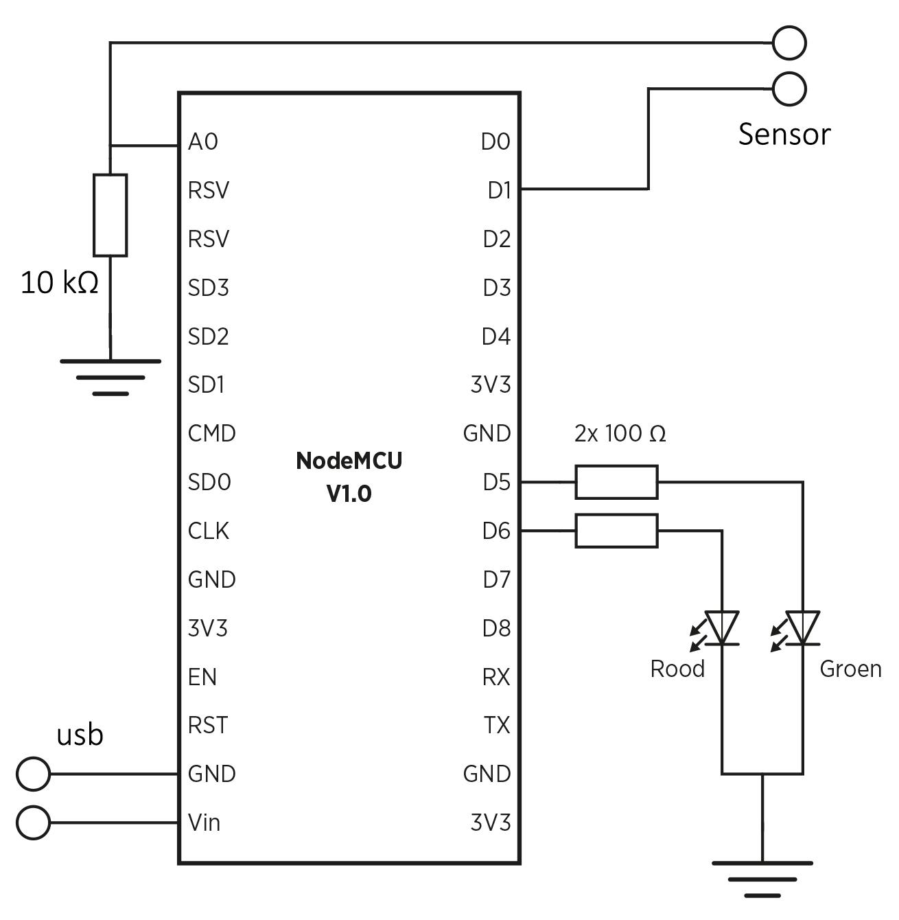 De schakeling is door zijn eenvoud heel geschikt voor wie met solderen begint. Tip: klik op de afbeelding; hij opent dan in een groter scherm.