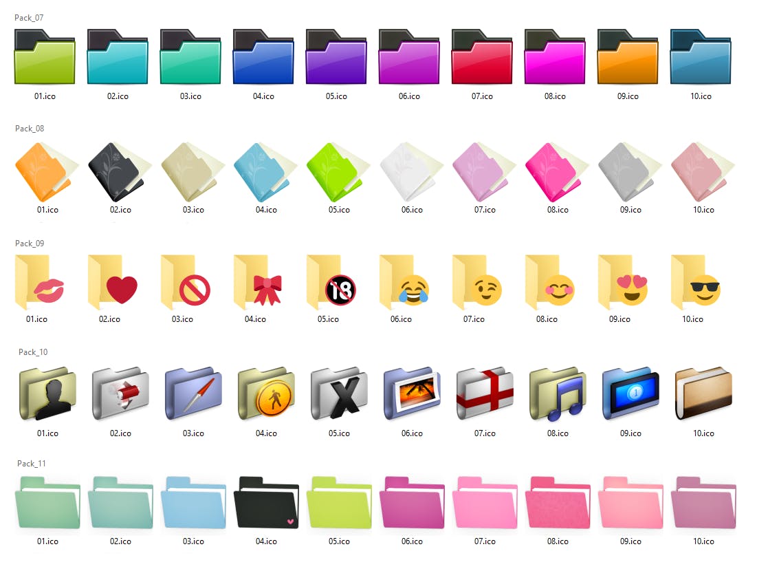 Je kunt 21 extra icon packs toevoegen.