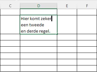 Met Alt+Enter bepaal je zelf waar de tekst terugloopt.