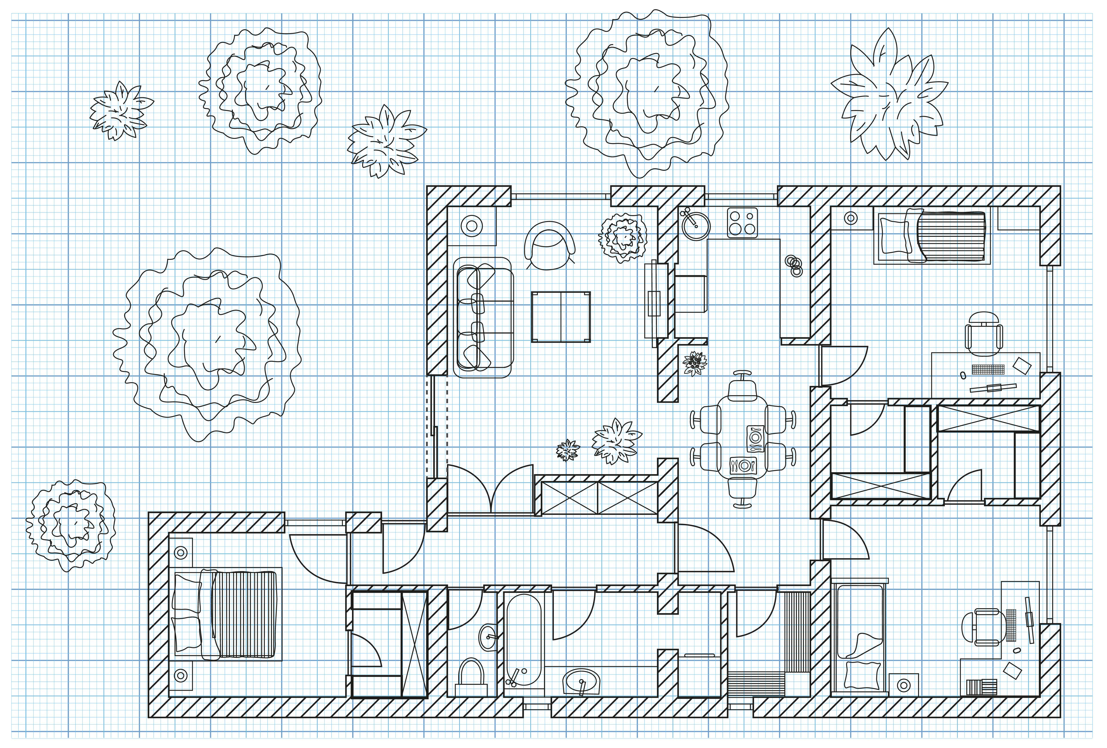 ontwerpschets van een etage