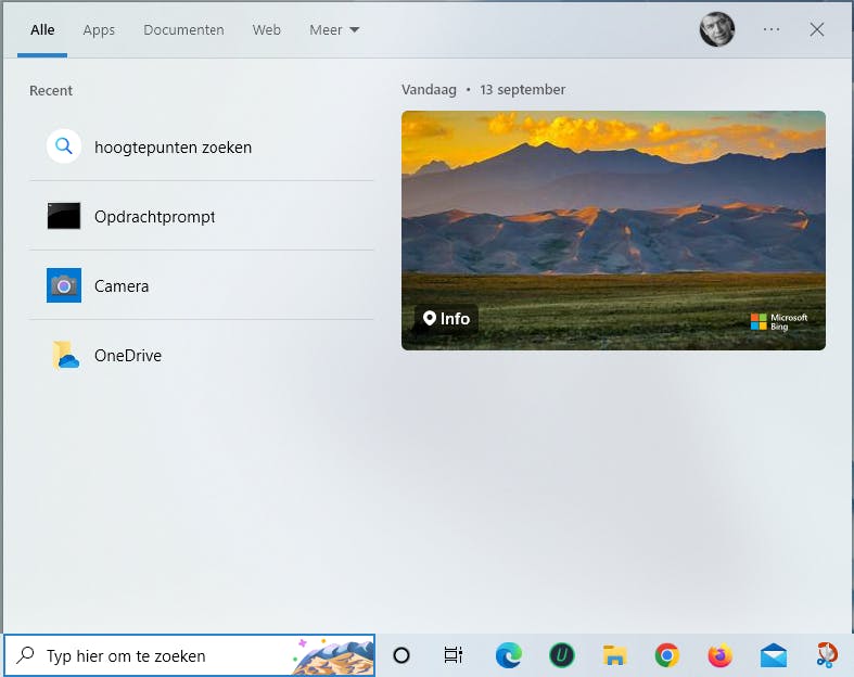 Wanneer je op een markering klikt, opent die in het zoekvak.