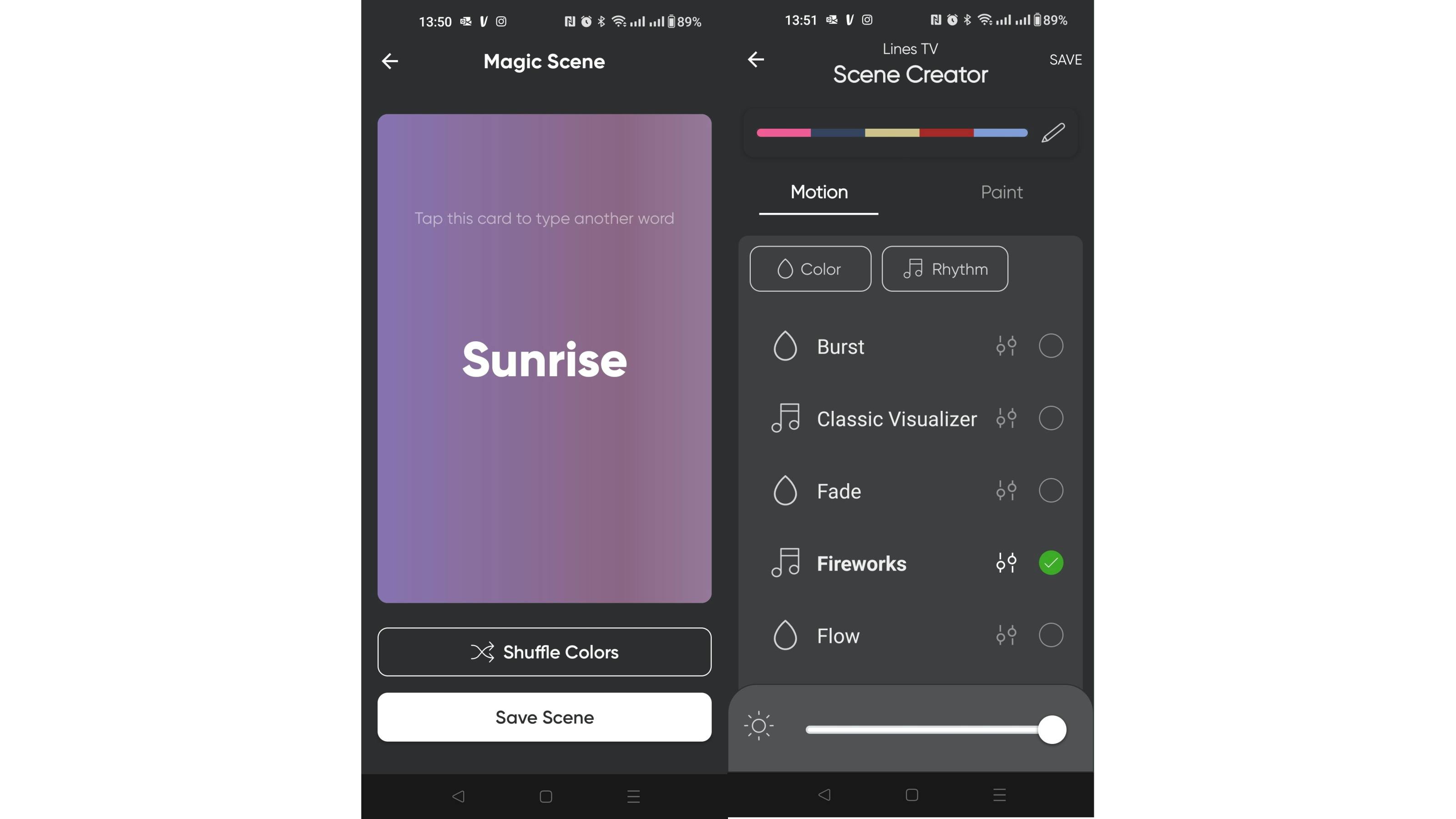 Met de app kun je ook zelf kleurenschema’s ontwerpen.