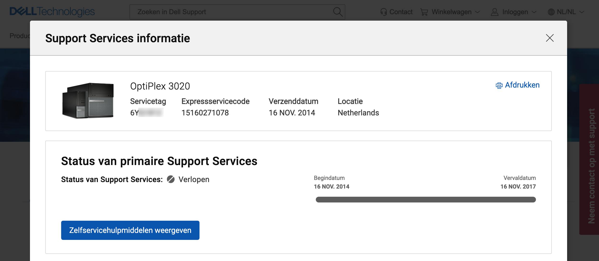Nadat je het serienummer hebt achterhaald, kun je dit ingeven op de ondersteuningswebsite van het merk.