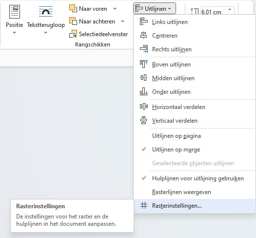 Je kunt ook de onderlinge positie van je tekstvakken nauwkeurig bepalen.