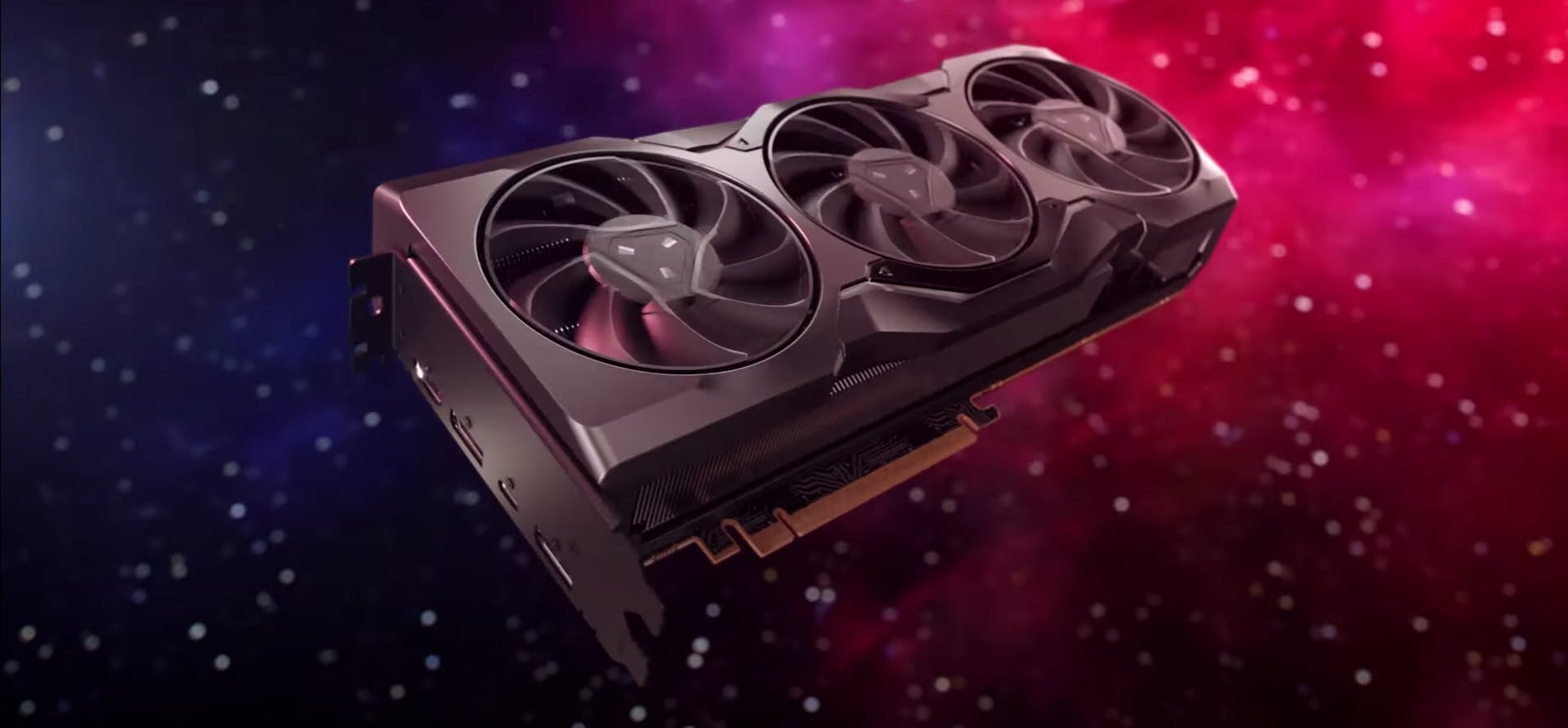 Render van AMD's eigen Radeon RX 7900 XTX-videokaart.