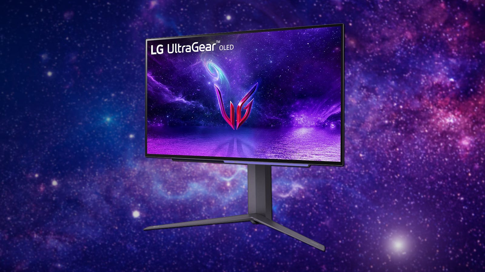 Vooraanzicht van de LG UltraGear OLED-monitor (27GR95QE-B)