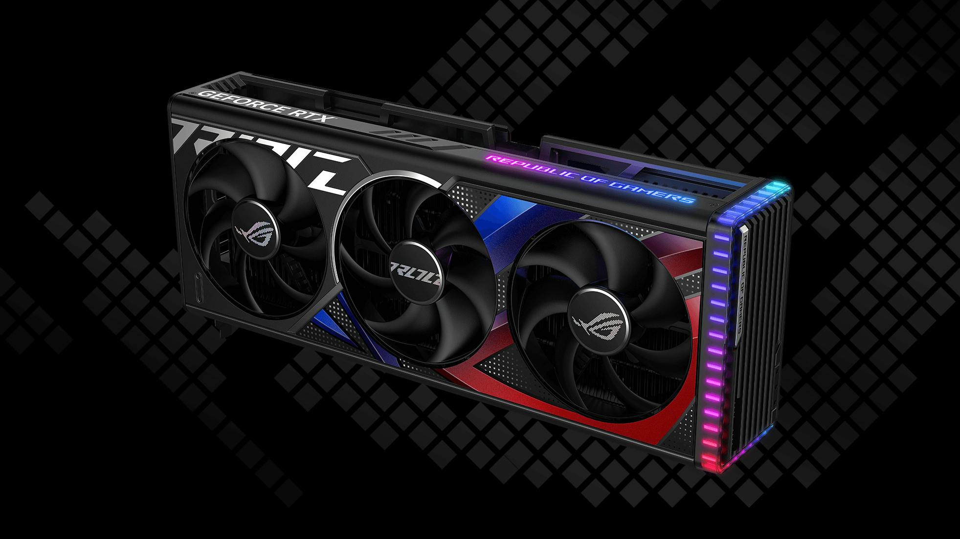 Productafbeelding van de ASUS ROG Strix GeForce RTX 4080 OC-videokaart.