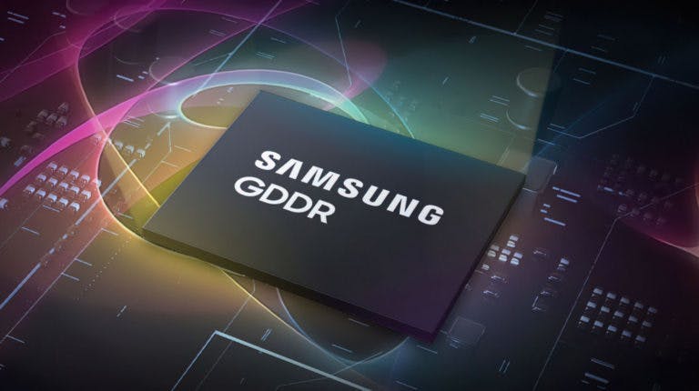 Illustratie van een GDDR-geheugenmodule van Samsung.
