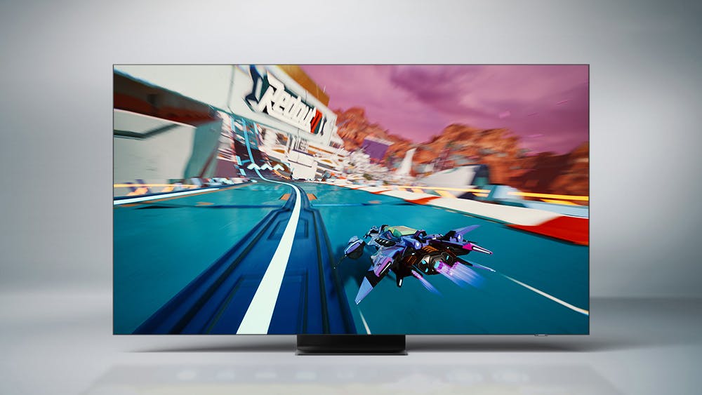 Productfoto van een nog aan te kondigen Samsung Neo QLED-beeldscherm (2022).