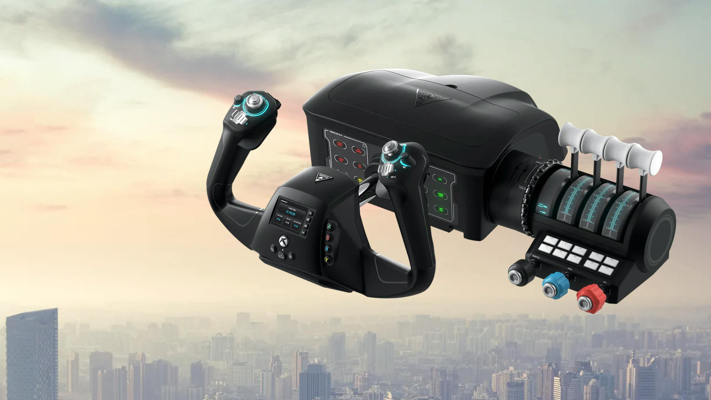 Promotionele afbeelding van de Turtle Beach 'VelocityOne Flight'-flightstick.