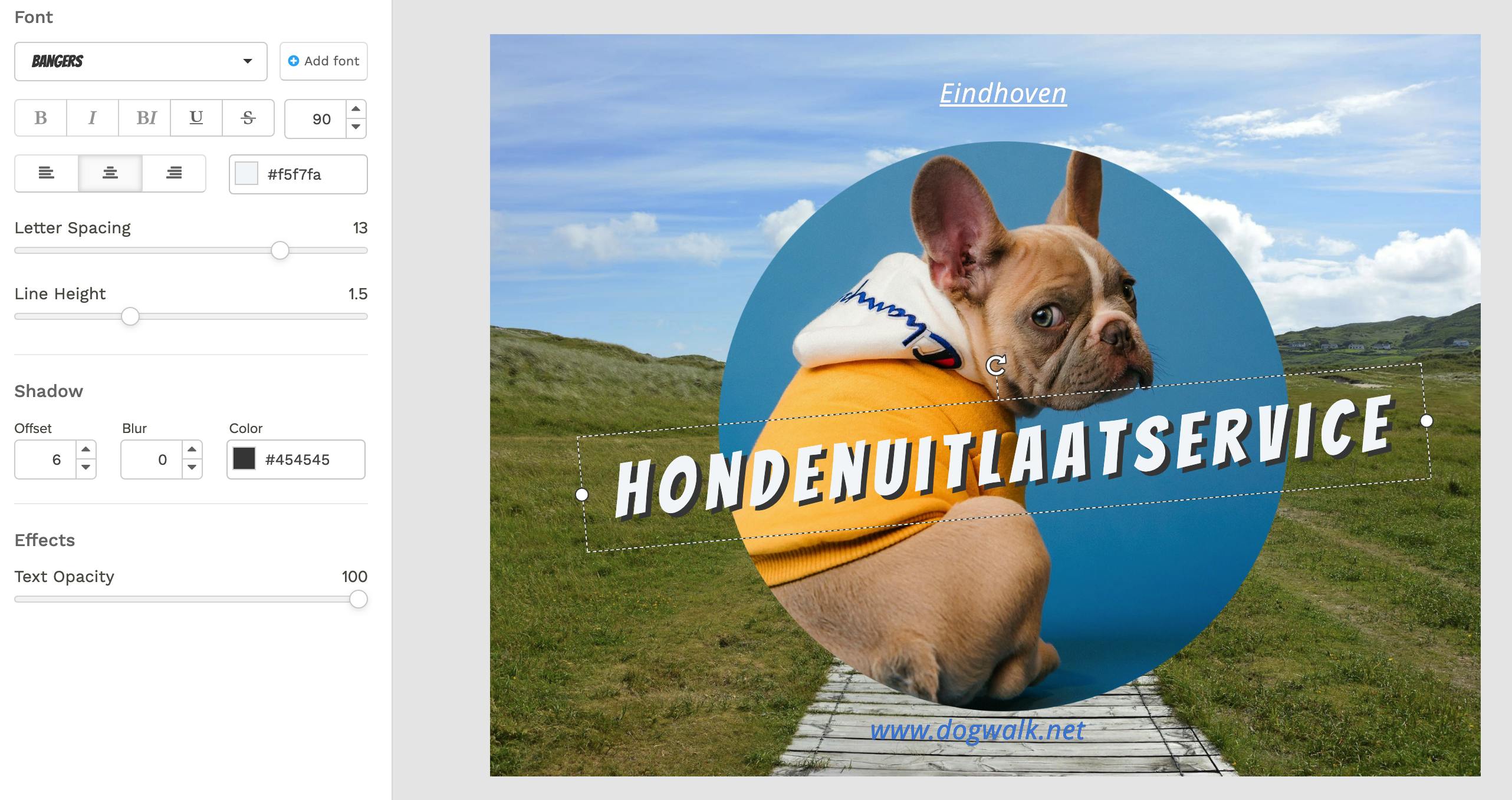 Plaats een schaduw onder de tekst om die beter leesbaar te maken.