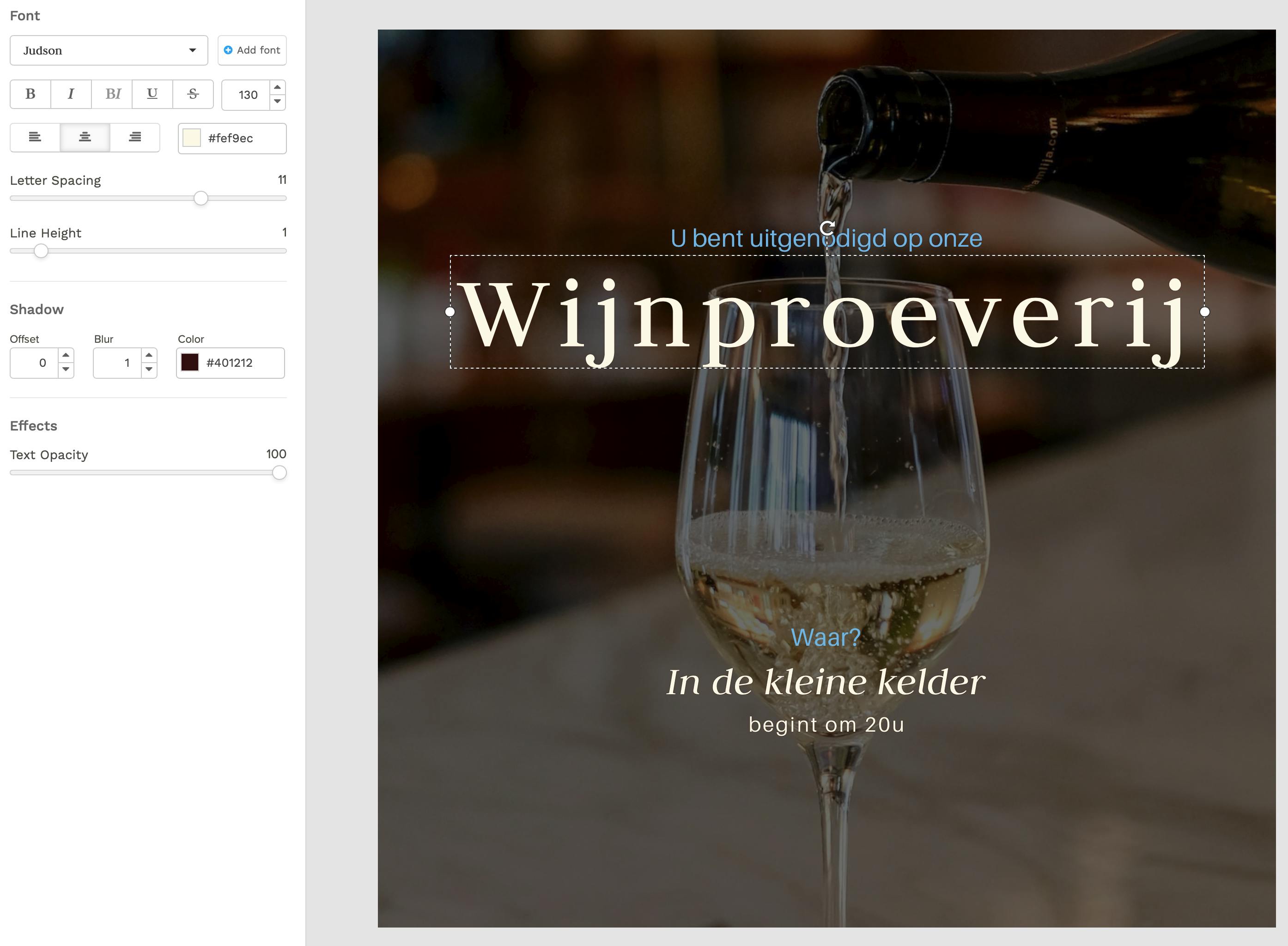 Het is mogelijk om de ruimte tussen de lettertypes regelen.