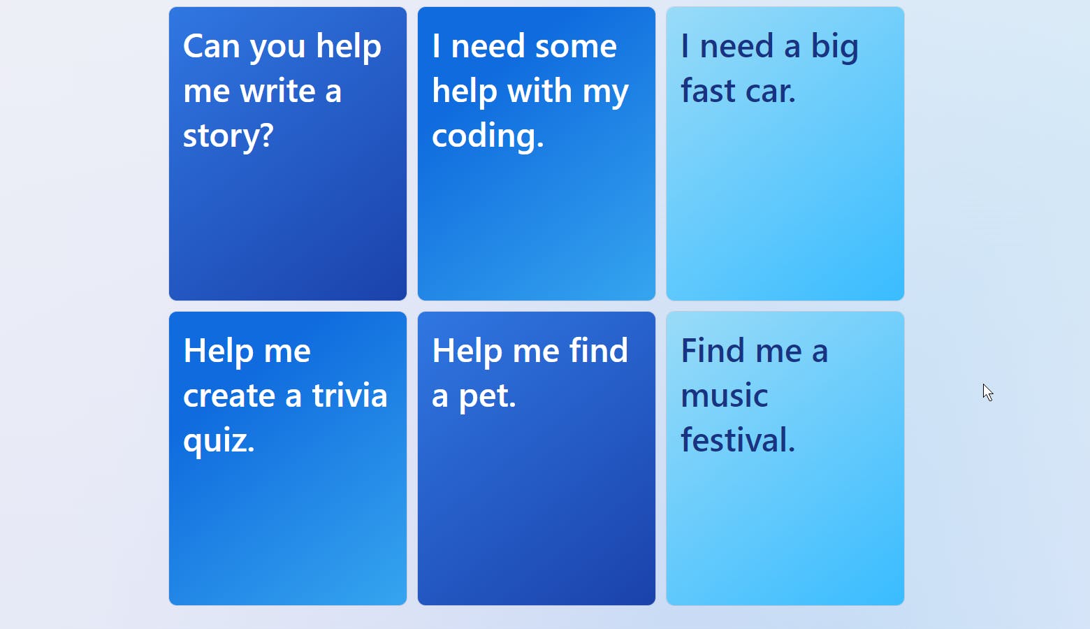 Voorbeeldvragen van Bing AI