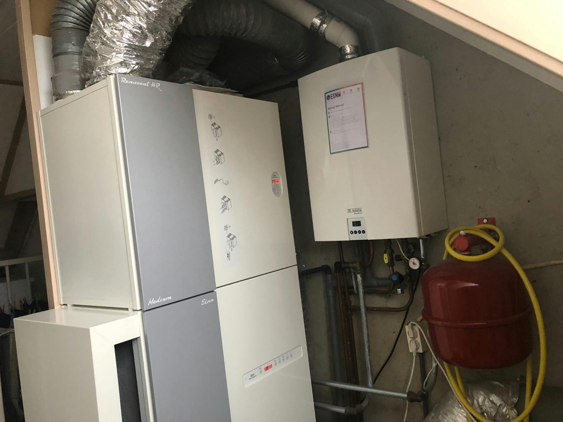 Remeha cv-ketel en Brink heteluchtverwarming