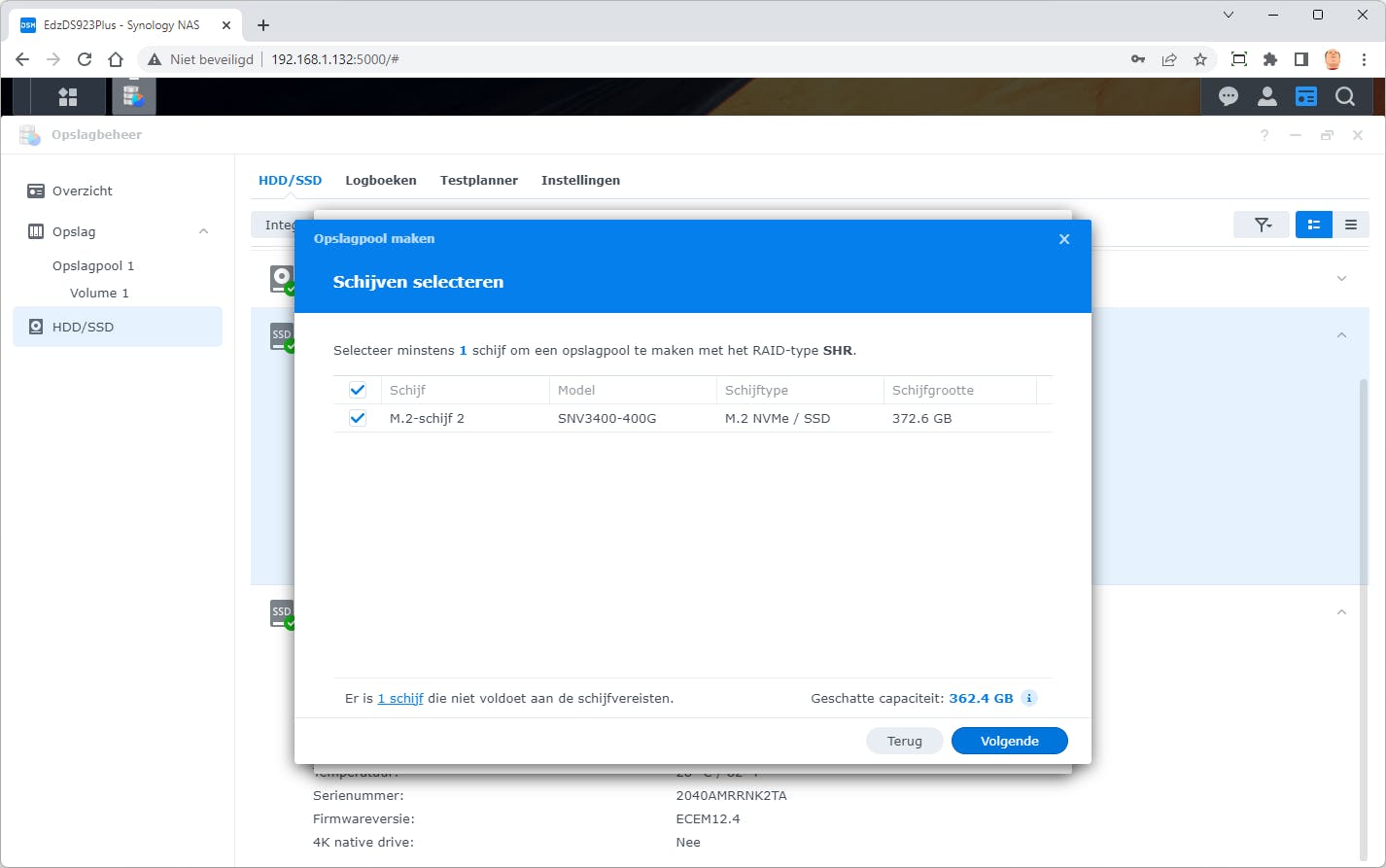 Synology vindt niet zomaar elke SSD goed genoeg om te gebruiken.
