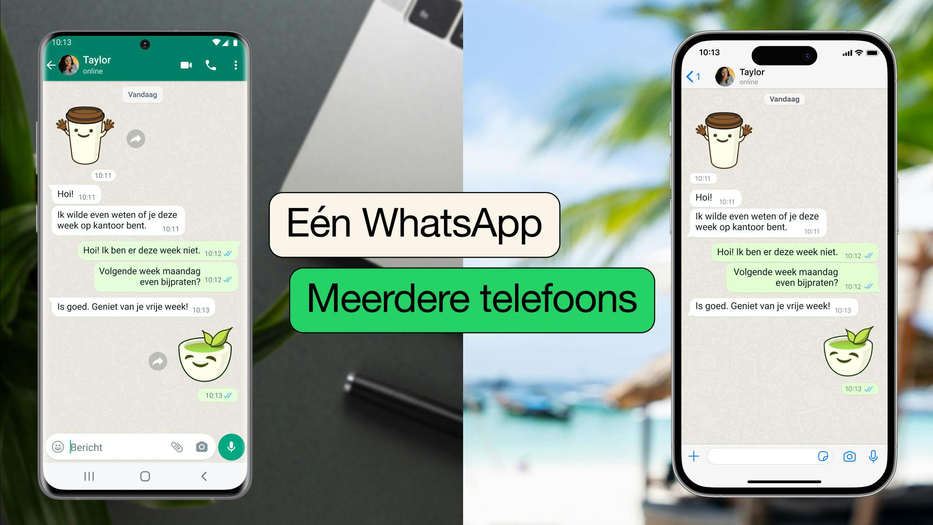 Eén WhatsApp op meerdere telefoons.