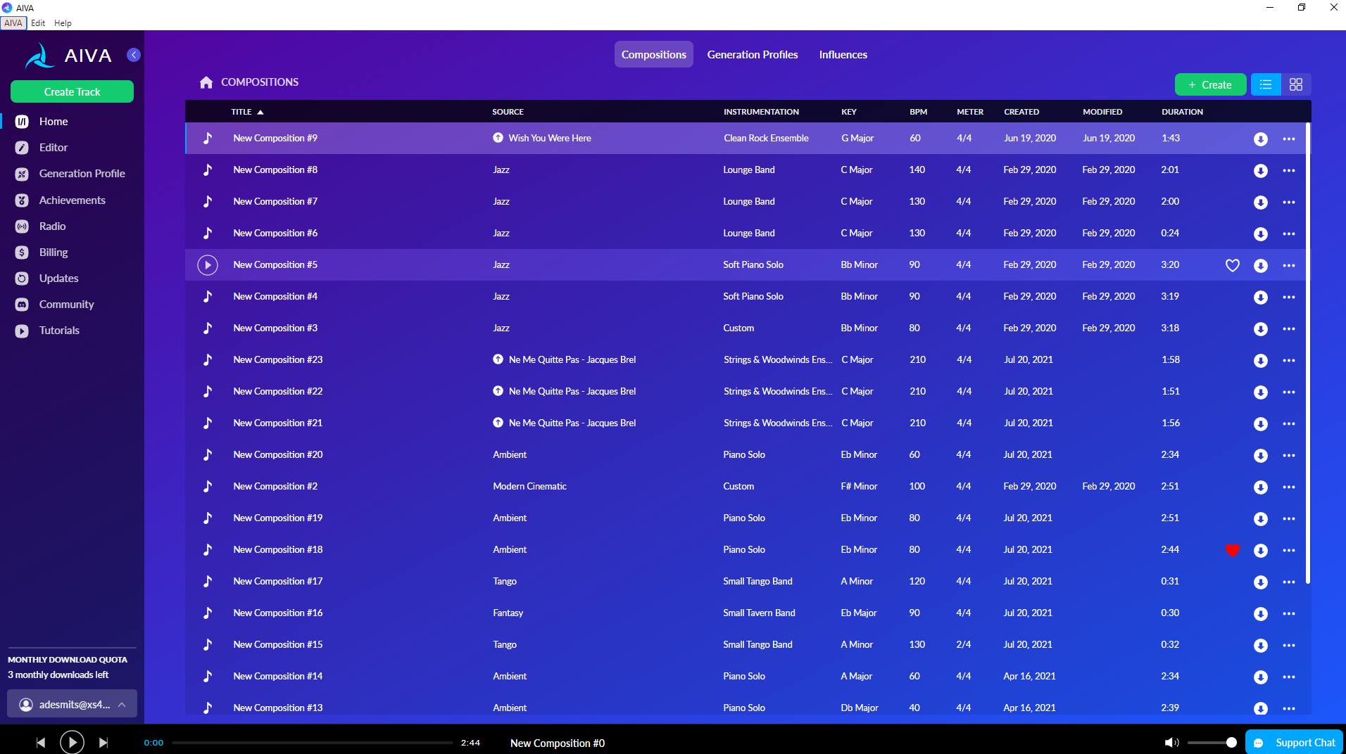 Heb je muziek gemaakt, dan beheer je die vanaf je startpagina. Voor alle afbeeldingen geldt: klik erop voor een grotere weergave.