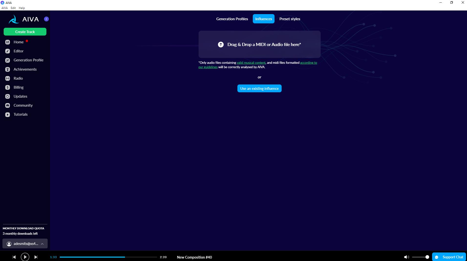 We kunnen allerlei bestaande muziek als stijlinvloed gebruiken.