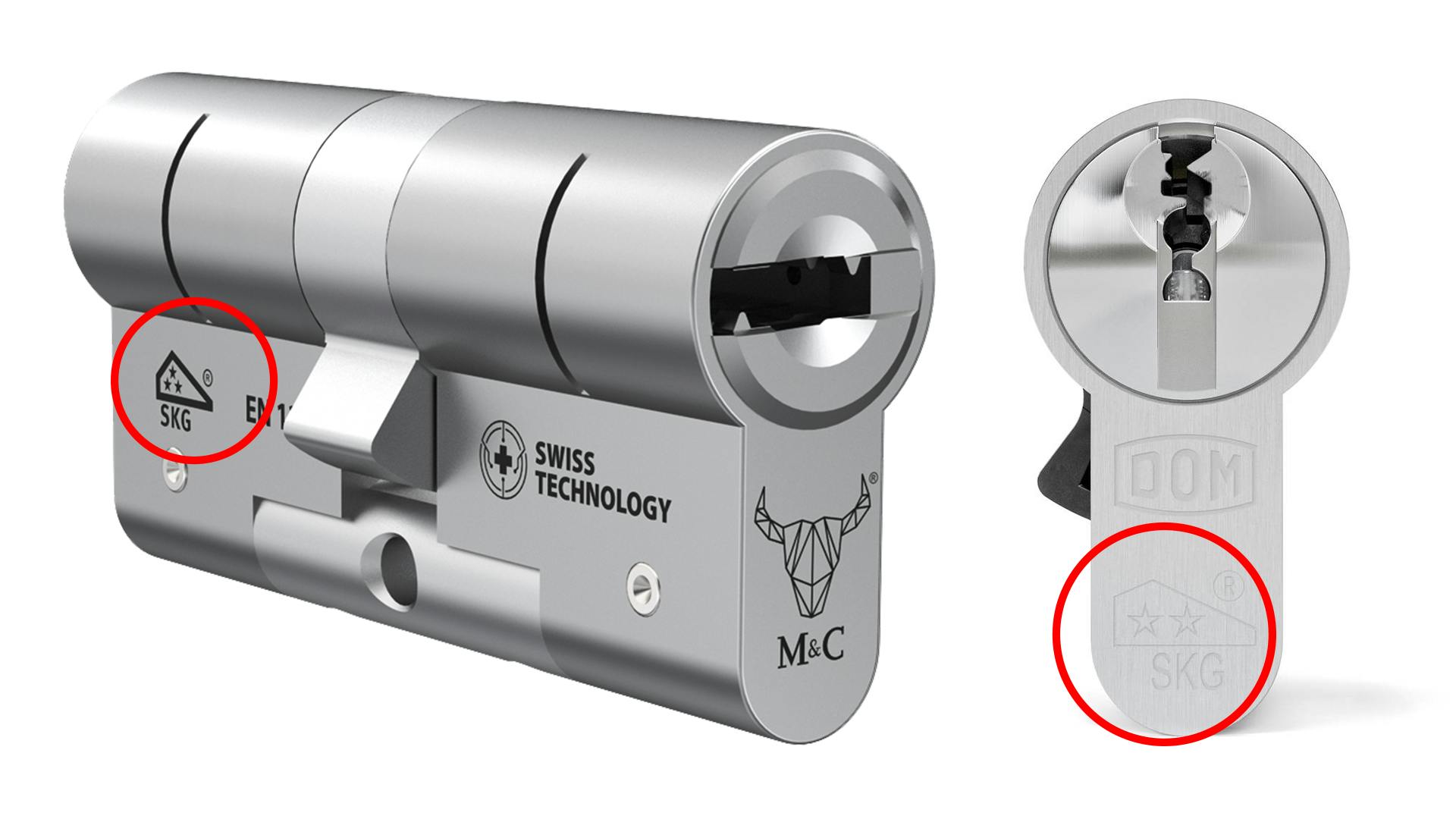 Je herkent SKG-gecertificeerde sloten aan het driehoekige logo met een aantal sterren.