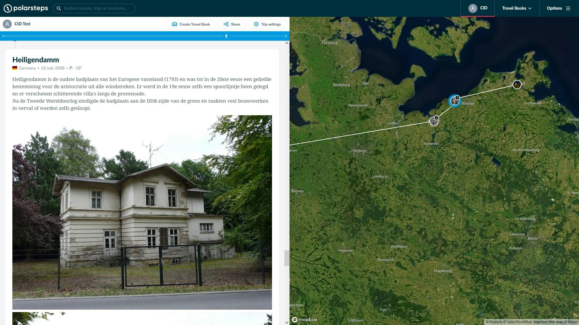 Onze reis begint vorm te krijgen op de kaart.