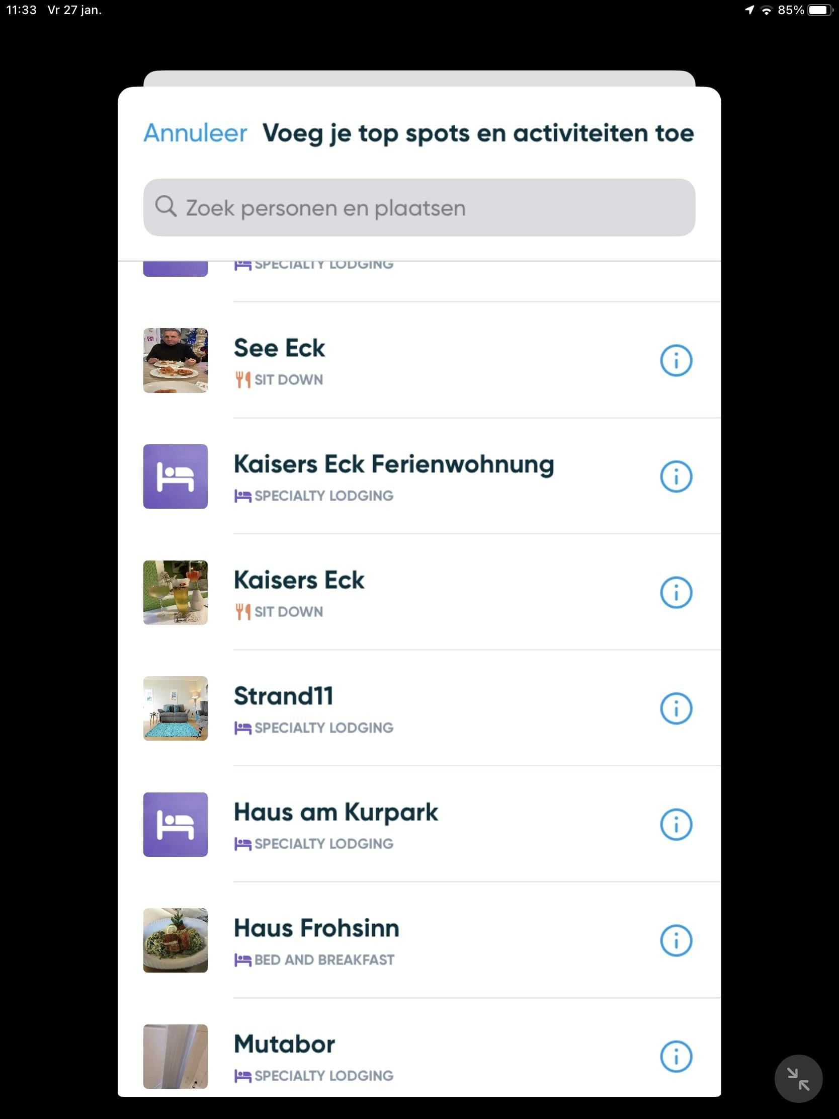 Aanvullende informatie over de huidige stap in je reis vind je via Tripadvisor.
