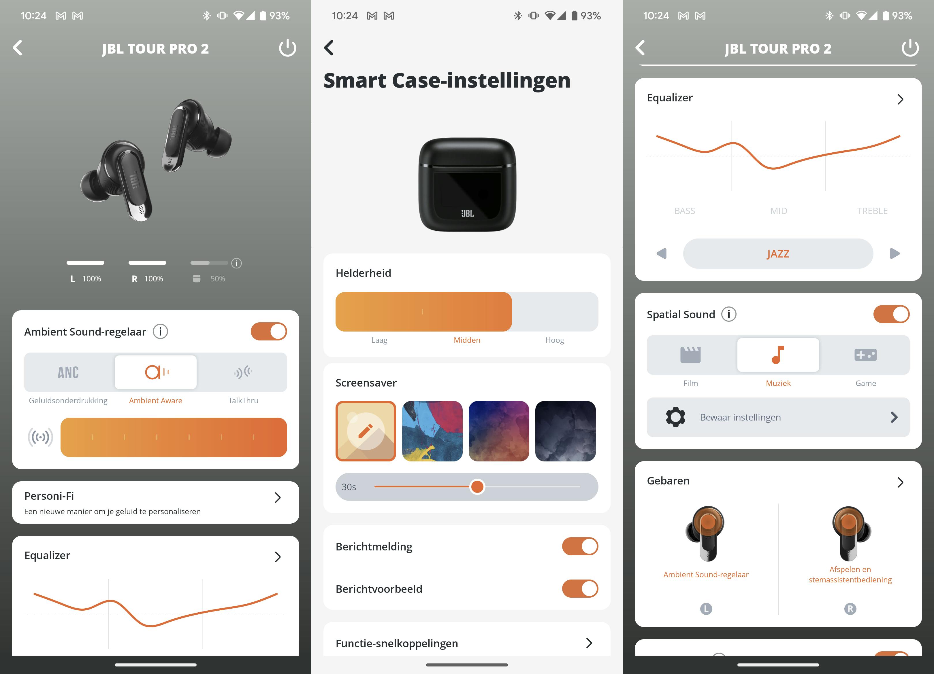De JBL-app zit bomvol opties.