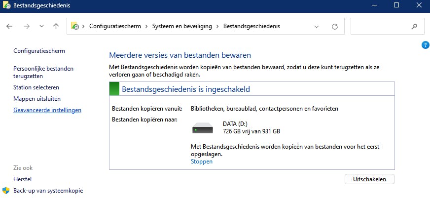 Volautomatische back-ups van al je belangrijke bestanden.