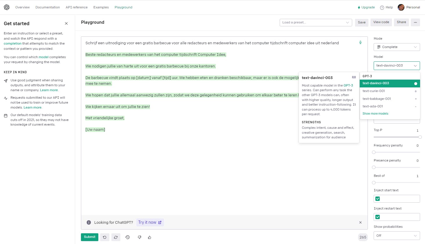 Leef je uit in de (experimentele) speeltuin van GPT.