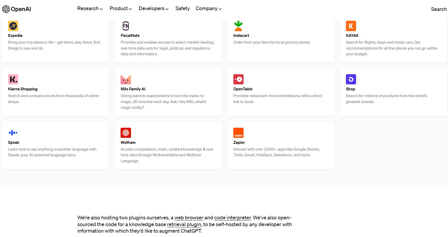 OpenAI is voorzichtig bezig met het uitrollen van een plug-insysteem.