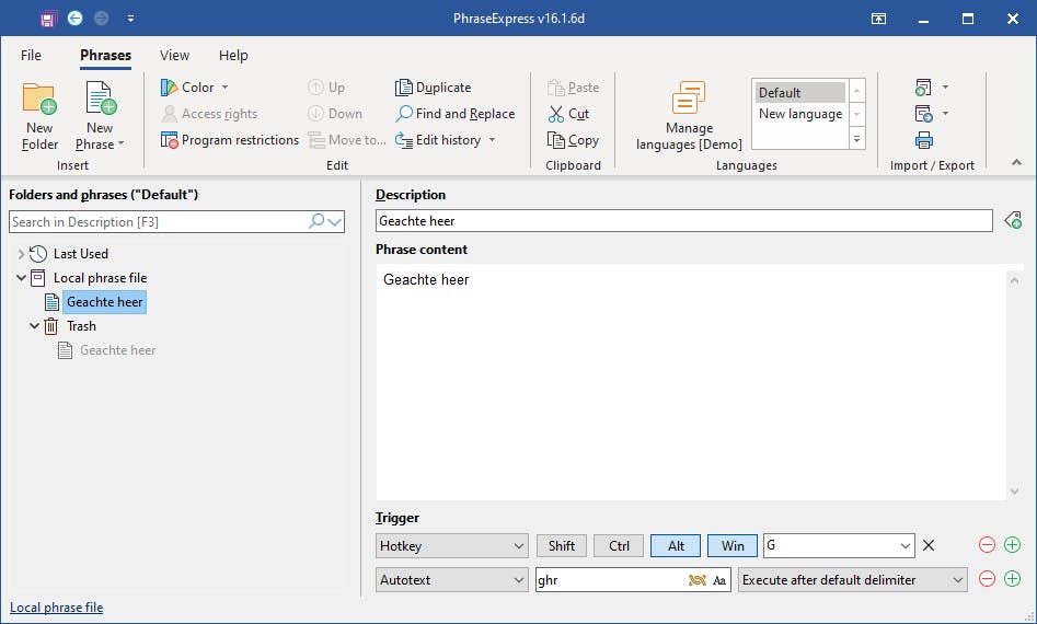 We kunnen tekstfragmenten op allerlei manieren oproepen, zelfs meerdere tegelijk.