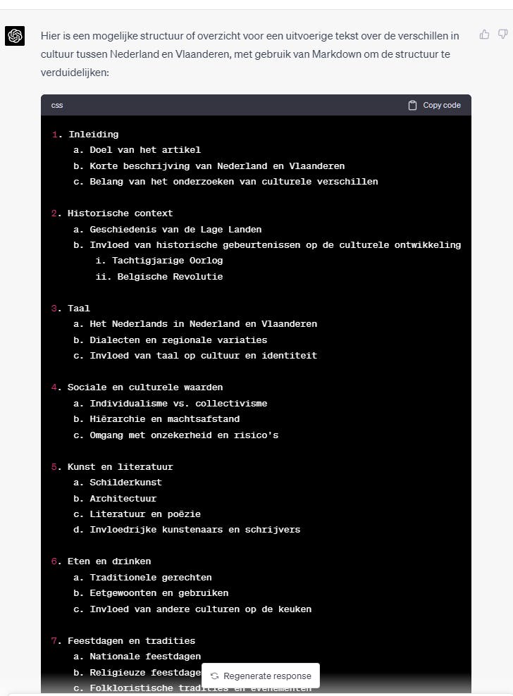 Geen inspiratie? Laat ChatGPT je tekststructuur uitschrijven!