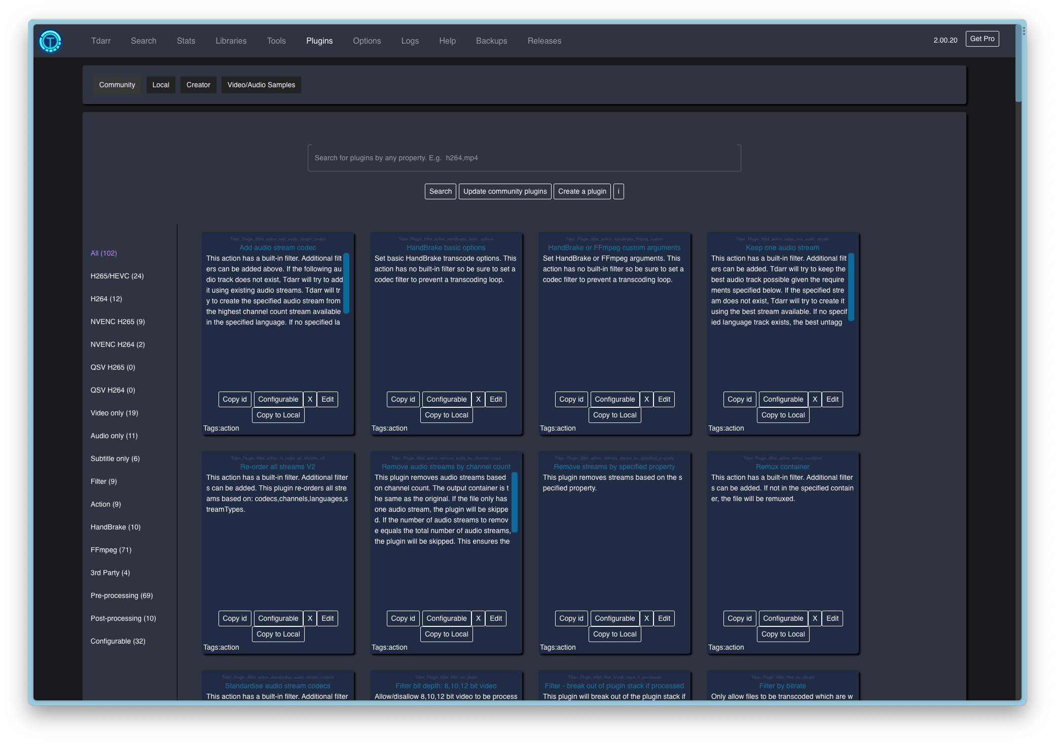 Een verzameling aan plug-ins laat je kiezen hoe video’s precies verwerkt moeten worden.