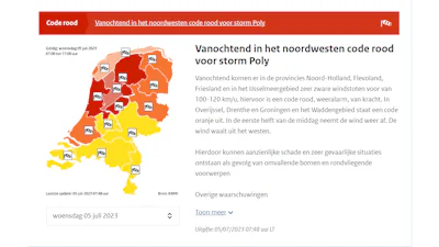 Storm Poly raast over het land: hoe zit het ook alweer met code rood, code oranje en code geel?