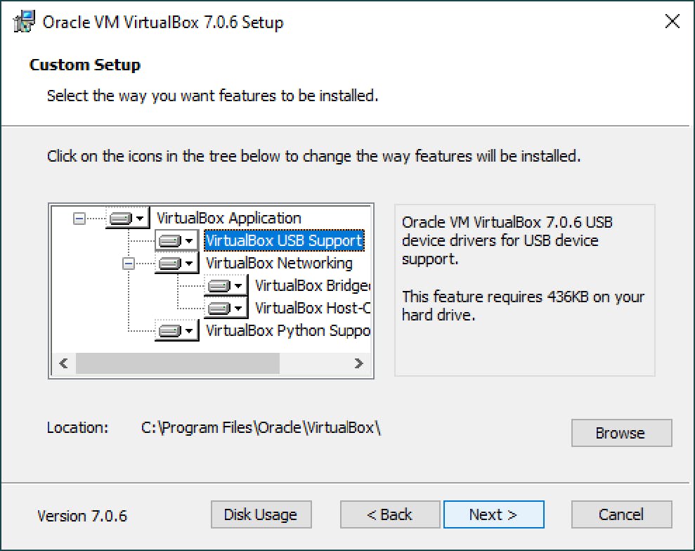De installatie van VirtualBox is een kwestie van enkele muisklikken.