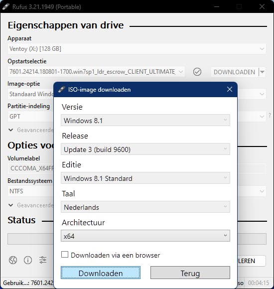 Via Rufus kun je makkelijk schijfkopiebestanden van diverse Windows-edities downloaden.