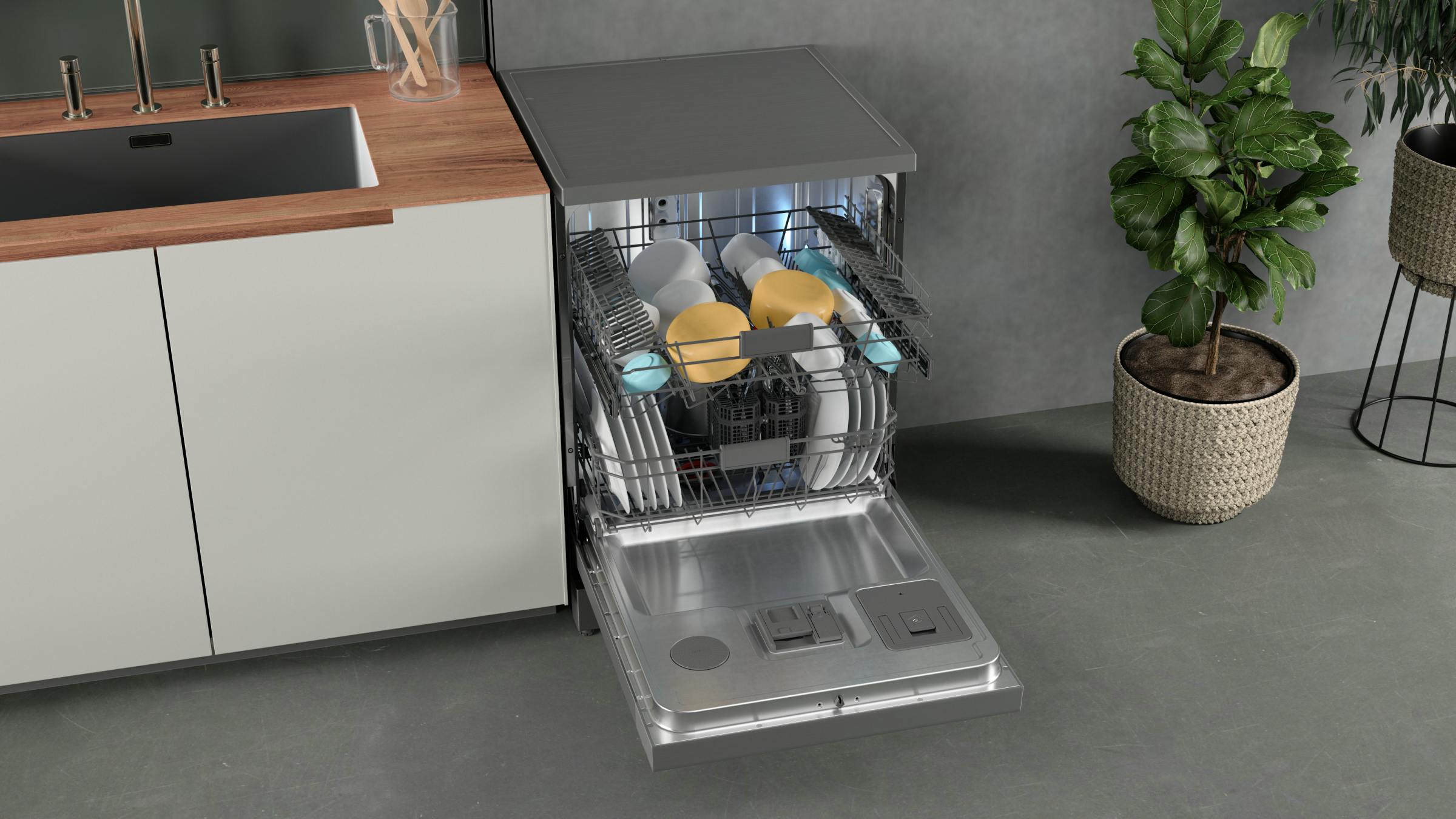 vaatwasser die open staat