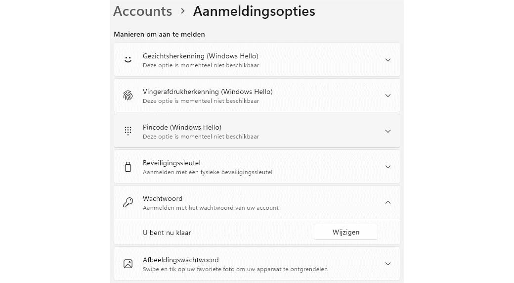 Misschien kun je nog via een andere aanmeldingsoptie inloggen?