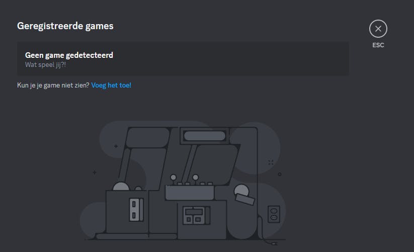 Geef aan welke game je aan het spelen bent of laat het zien door te streamen.