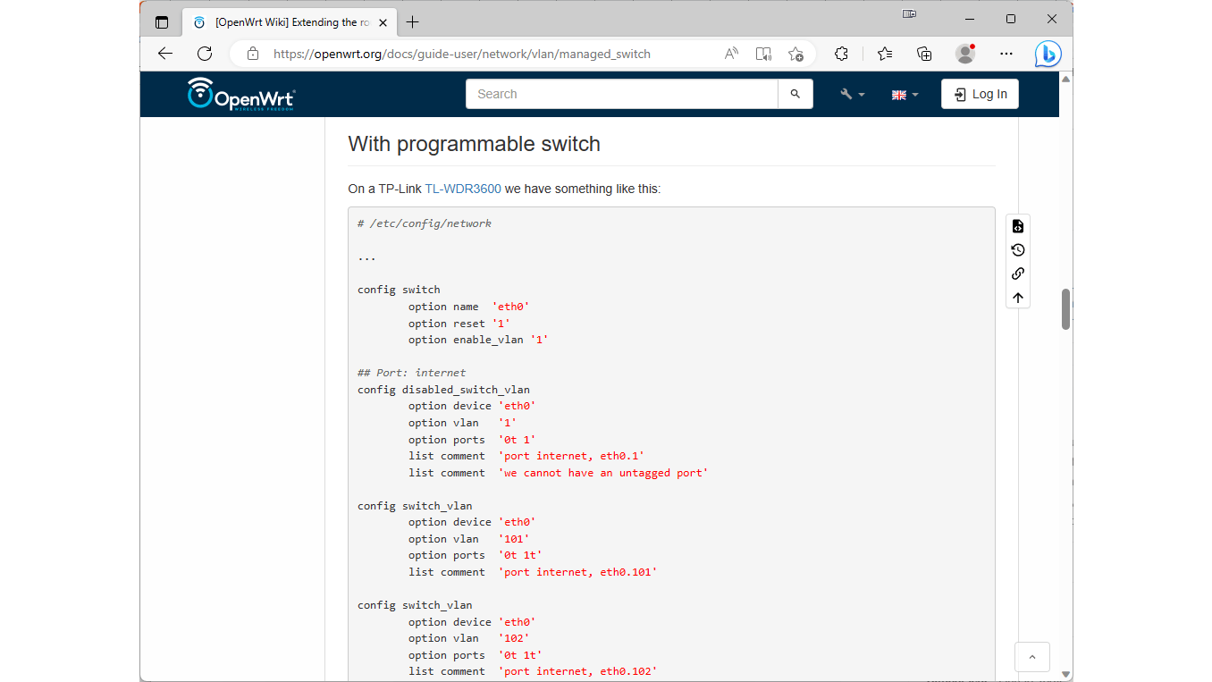 OpenWrt geeft je de mogelijkheid om een configuratie met VLAN’s te maken.