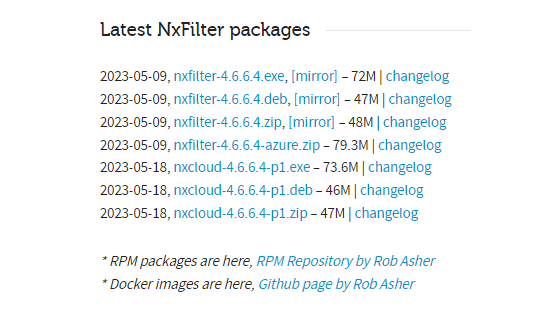 NxFilter kun je in diverse pakketvormen downloaden.