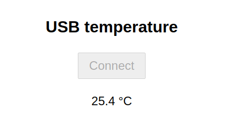 De webpagina wordt continu bijgewerkt met de temperatuur van de sensor.