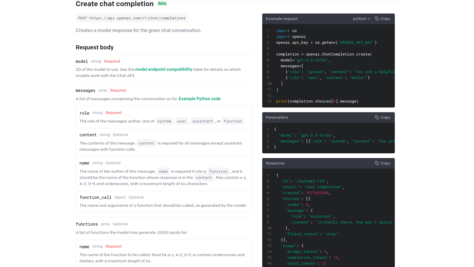 De OpenAI-API is uitgebreid gedocumenteerd, inclusief voorbeelden van het gebruik in Python en Node.js.