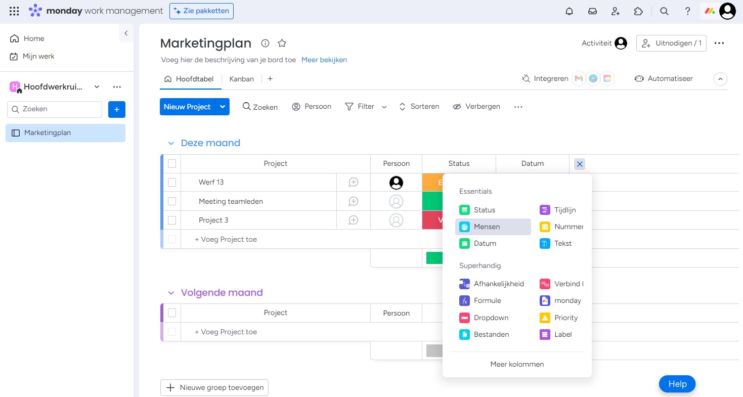 Je kunt allerlei informatie aan je projecttaken koppelen om zeker niets uit het oog te verliezen.