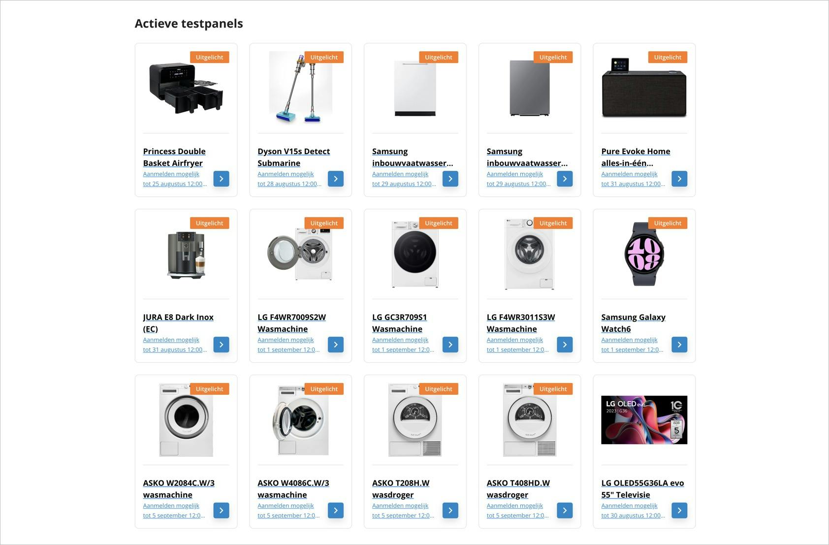 Op Review.nl kun je je aanmelden voor het testen van verschillende apparaten.