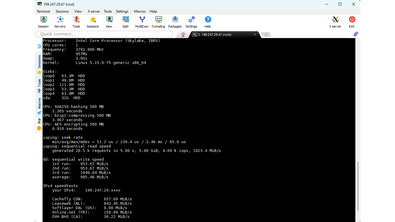 Met een benchmark kun je de prestaties van je VPS meten.